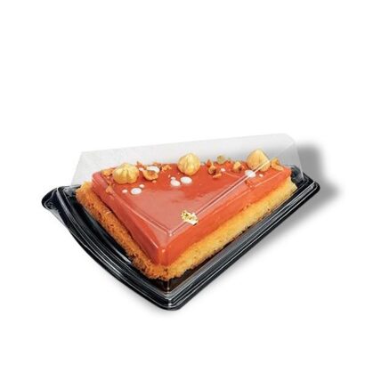 coques triangulaires part de tarte fond noir + couvercle transparent