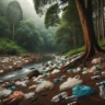 Déchets de films plastiques dans la nature