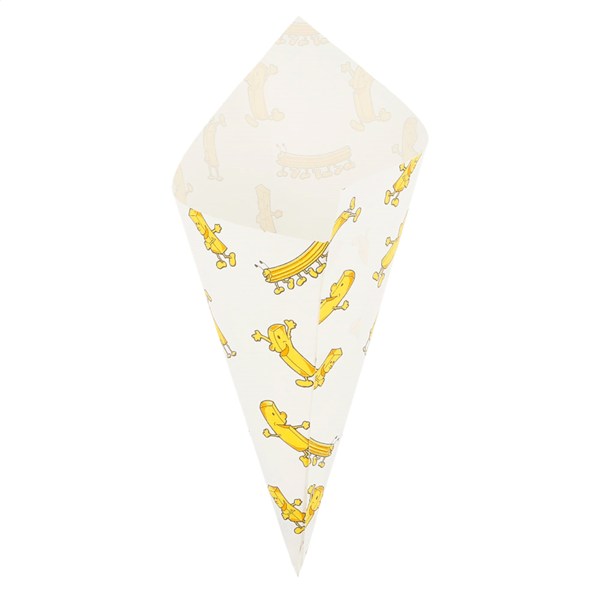 2000 cornets papier blanc ingraissable 24x17 cm – spécial chips 100 g, 70 g/m²