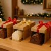Bûches de Noël artisanales dans des emballages écologiques