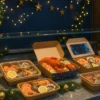Emballages de Noël éco chic pour fruits de mer à emporter